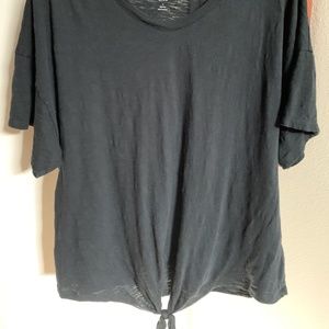 GAP Tie Front Black Tshirt